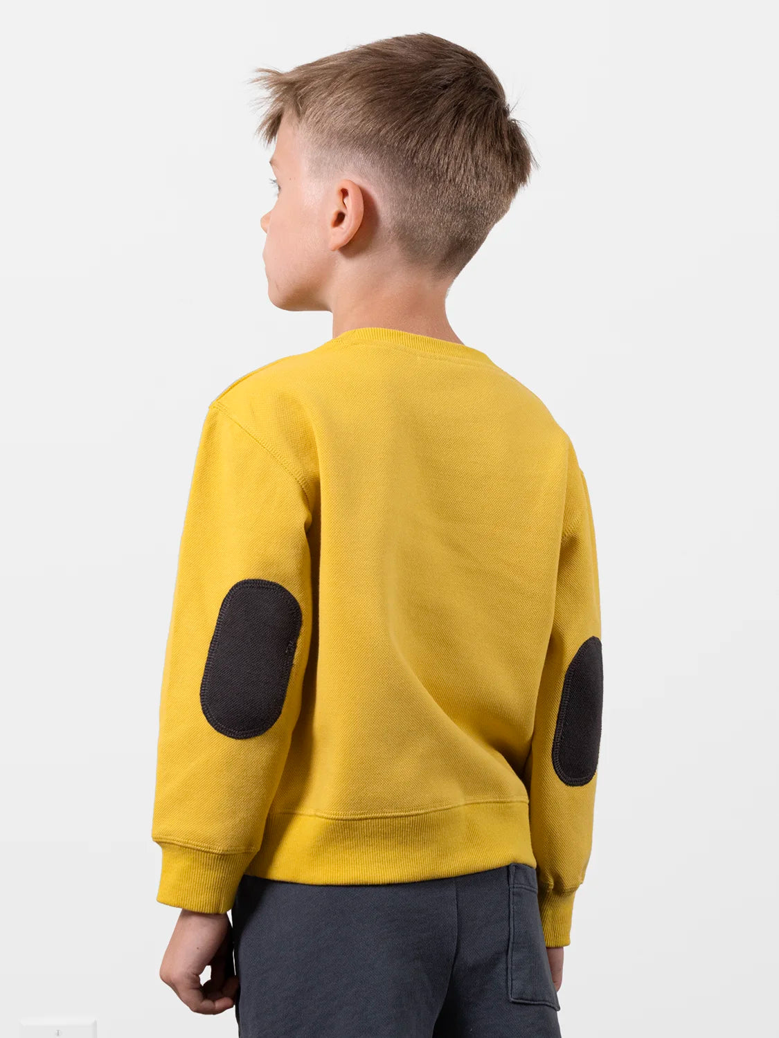 Sweatshirt With Contrasting Elbow Patch Yellow
