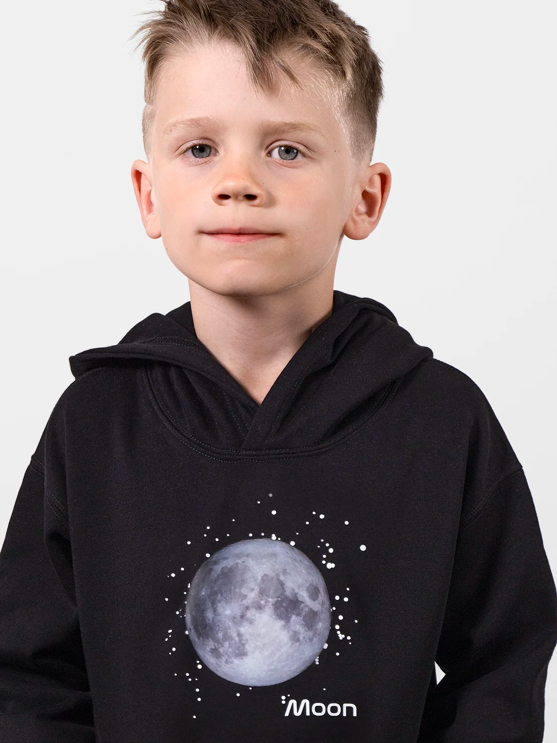 Space Moon Premium Black Hoodie