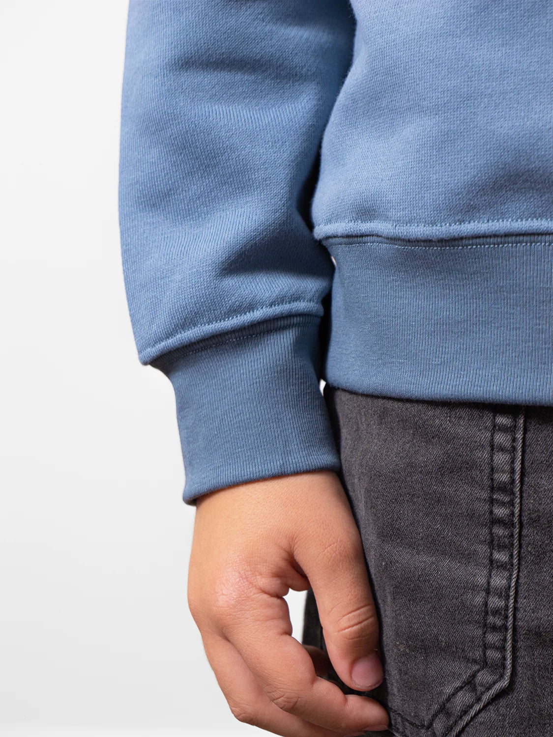 Fine Organic Cotton Sweatshirt Jean Blue