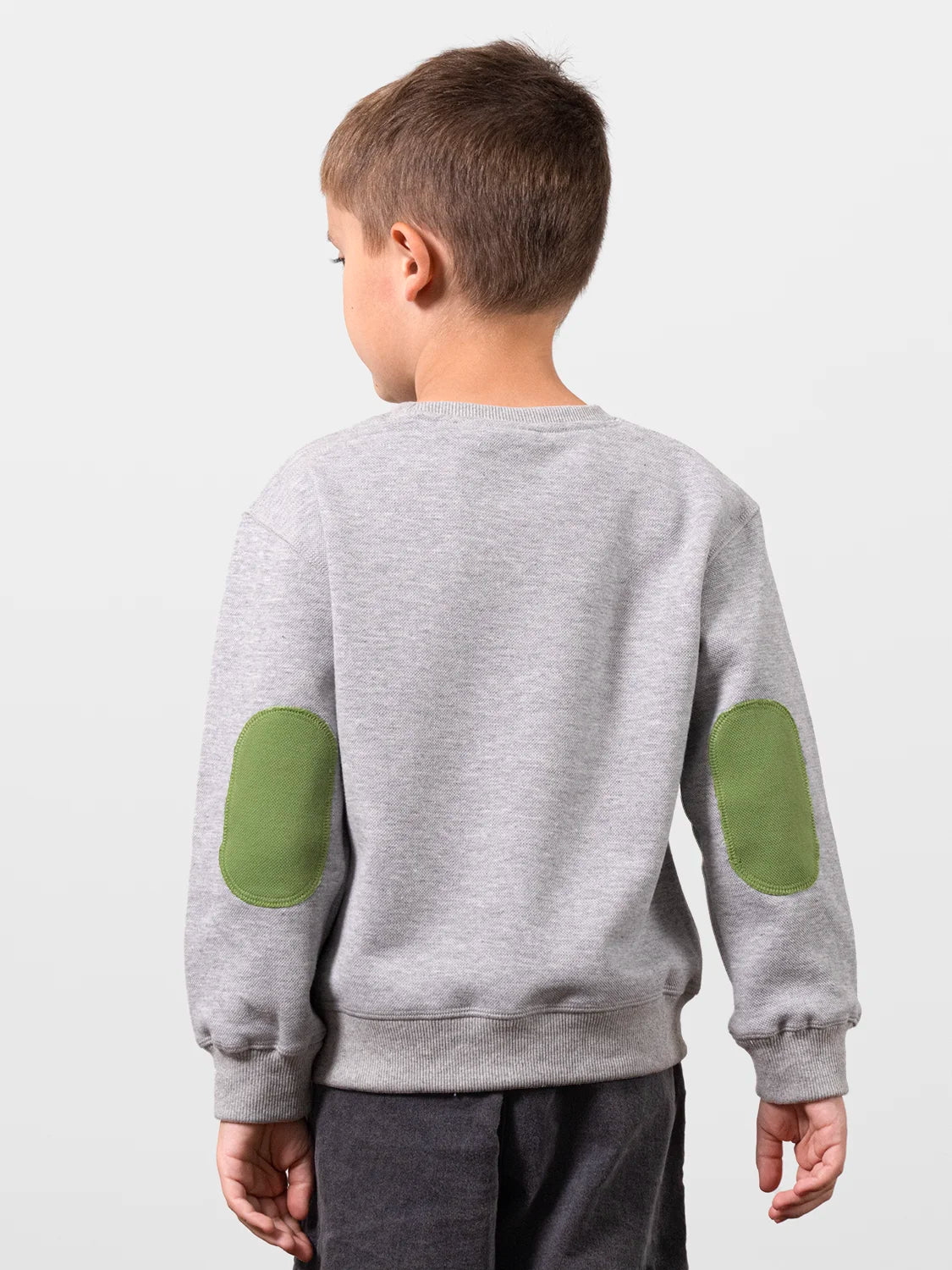 Sweatshirt With Contrasting Elbow Patch Gray