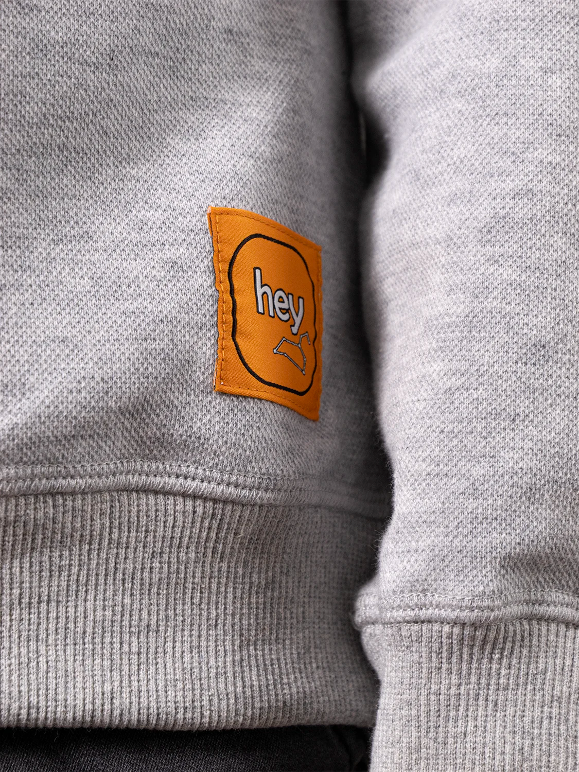 Sweatshirt With Contrasting Elbow Patch Gray