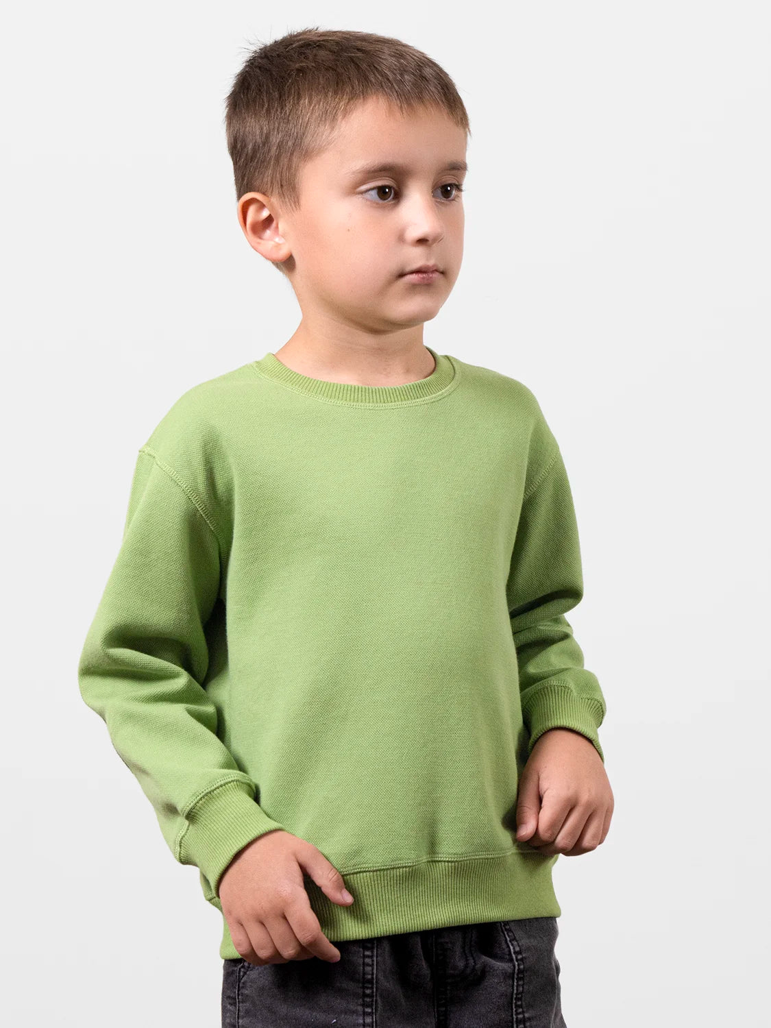 Sweatshirt With Contrasting Elbow Patch Green