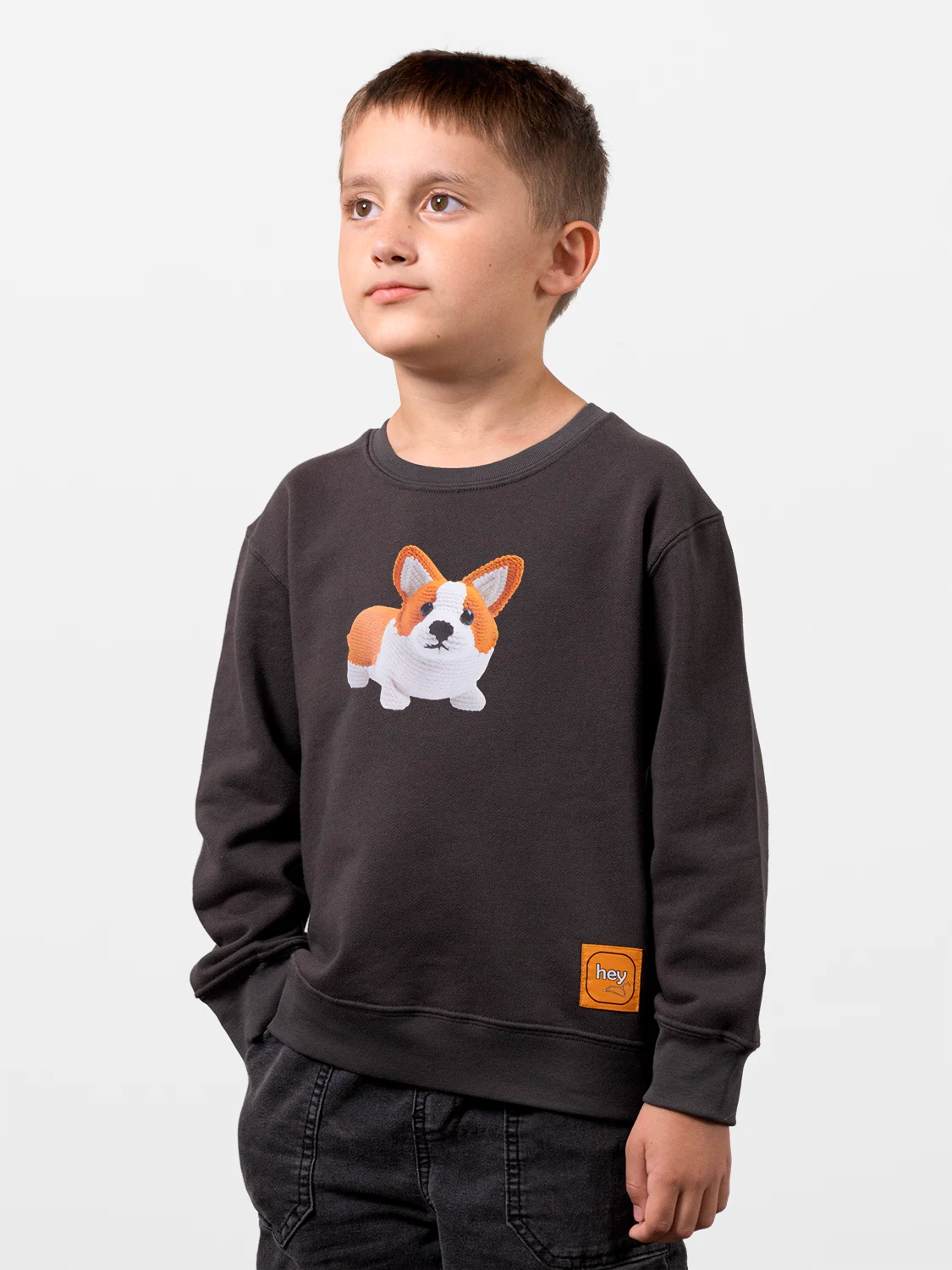 Cutie Corgi Fine Dark Gray Sweatshirt