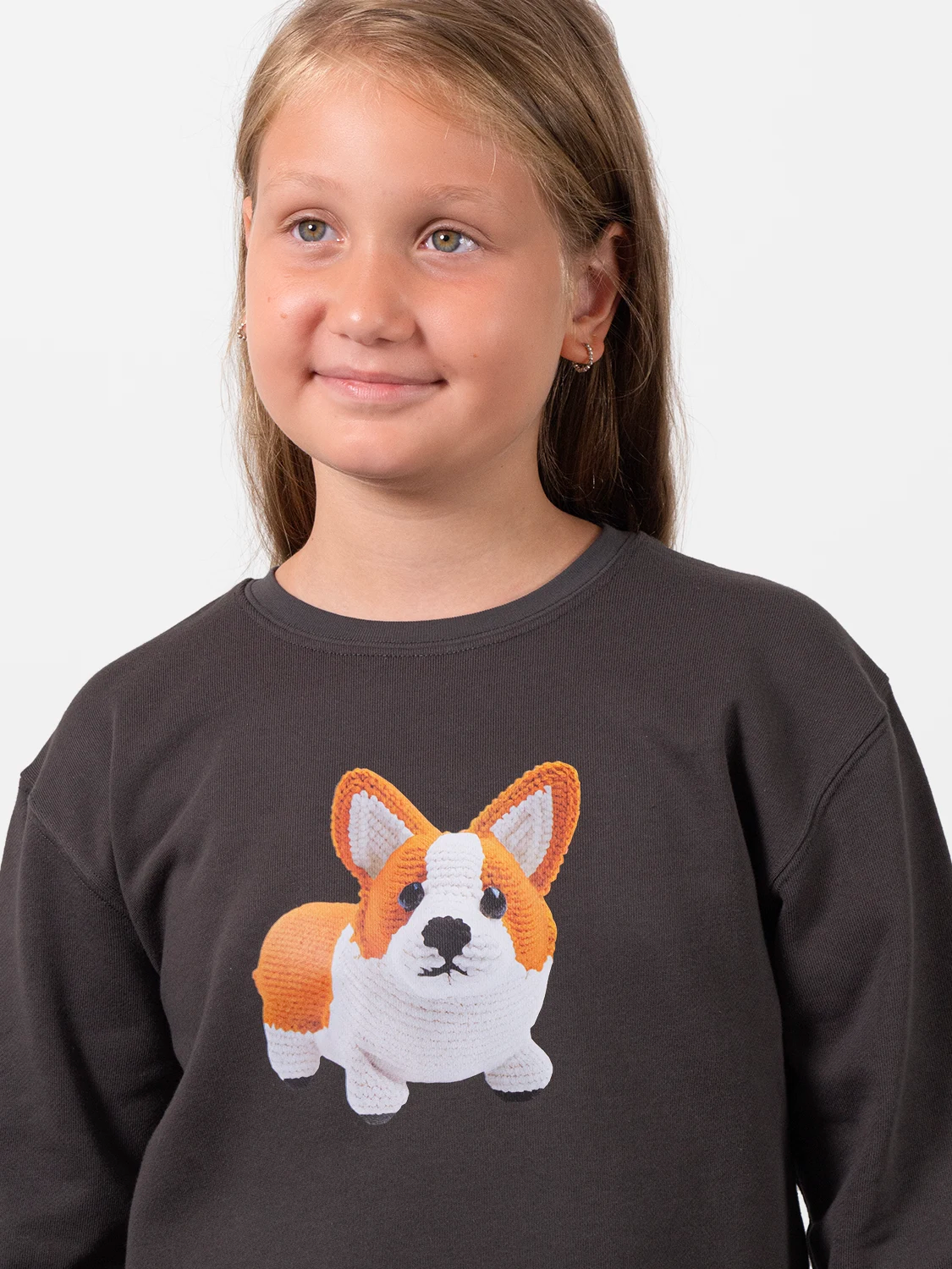 Cutie Corgi Fine Dark Gray Sweatshirt