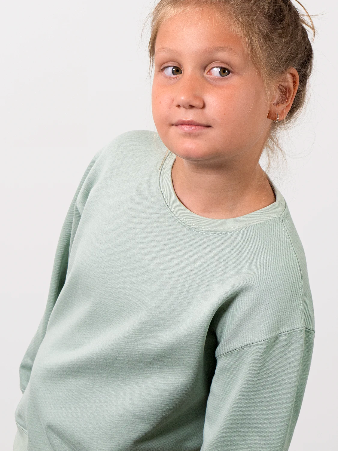 Fine Organic Cotton Sweatshirt Very Light Green