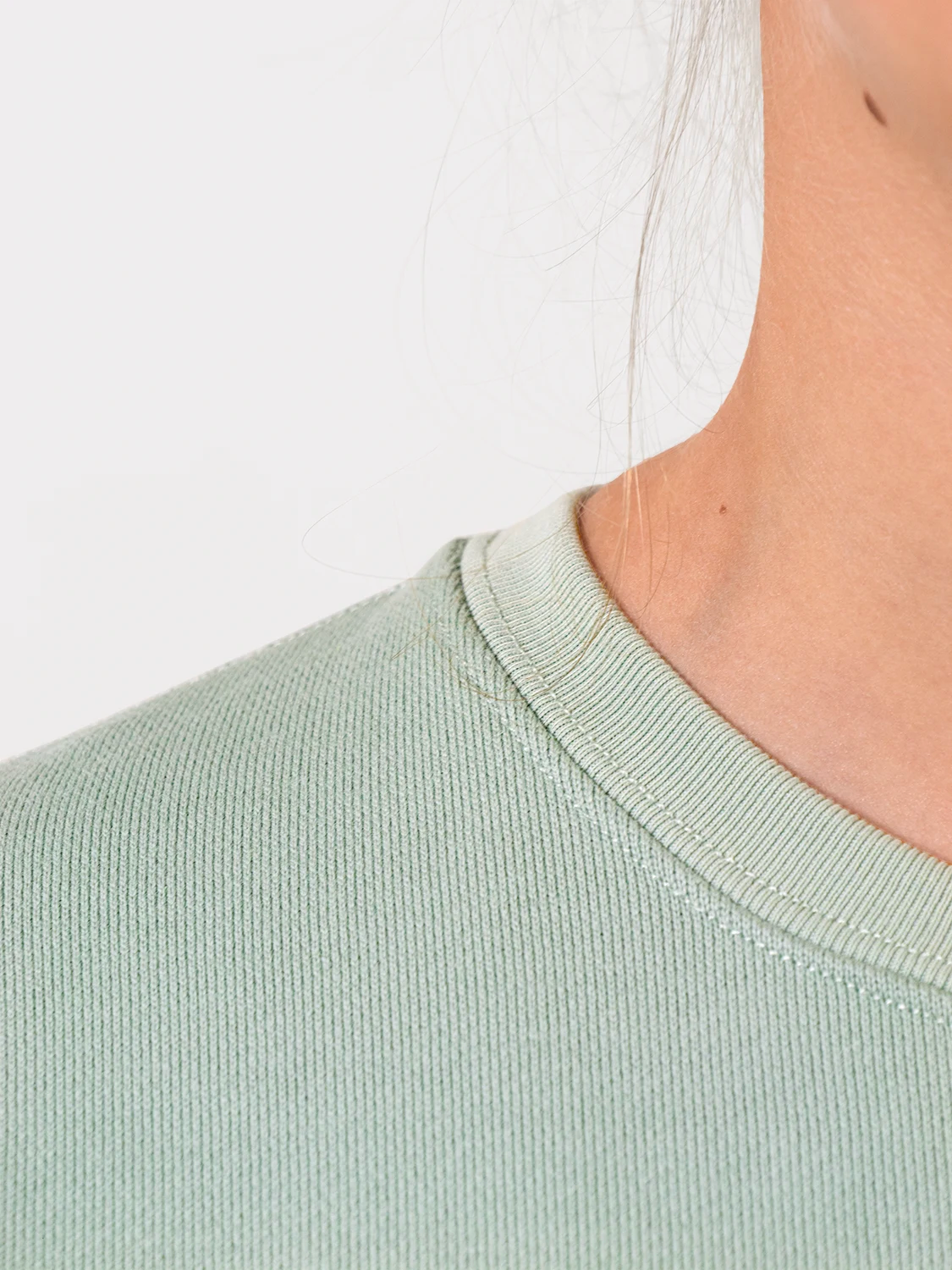 Fine Organic Cotton Sweatshirt Very Light Green