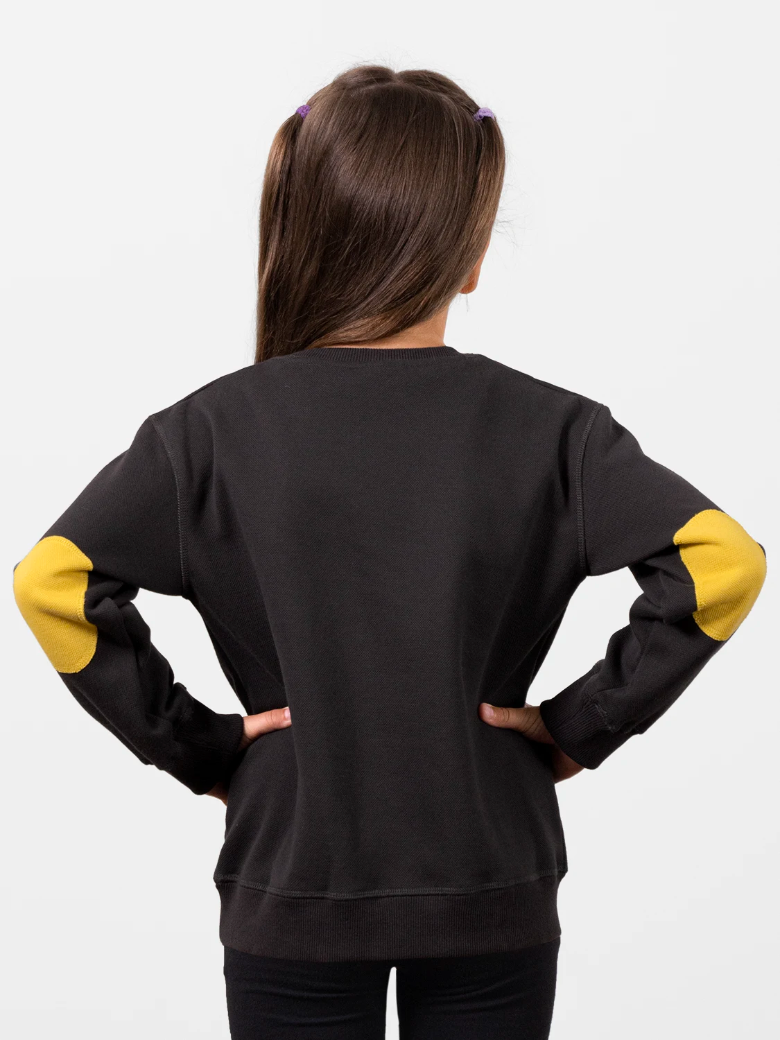 Organic Cotton 2-piece Set Colorlblock Sweatshirt Dark Gray/Yellow