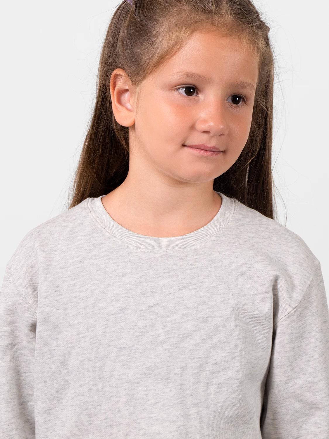 Fine Organic Cotton Sweatshirt Melange Gray