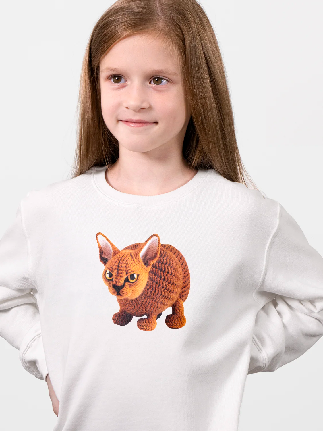 Abissinian Cat Fine White Sweatshirt