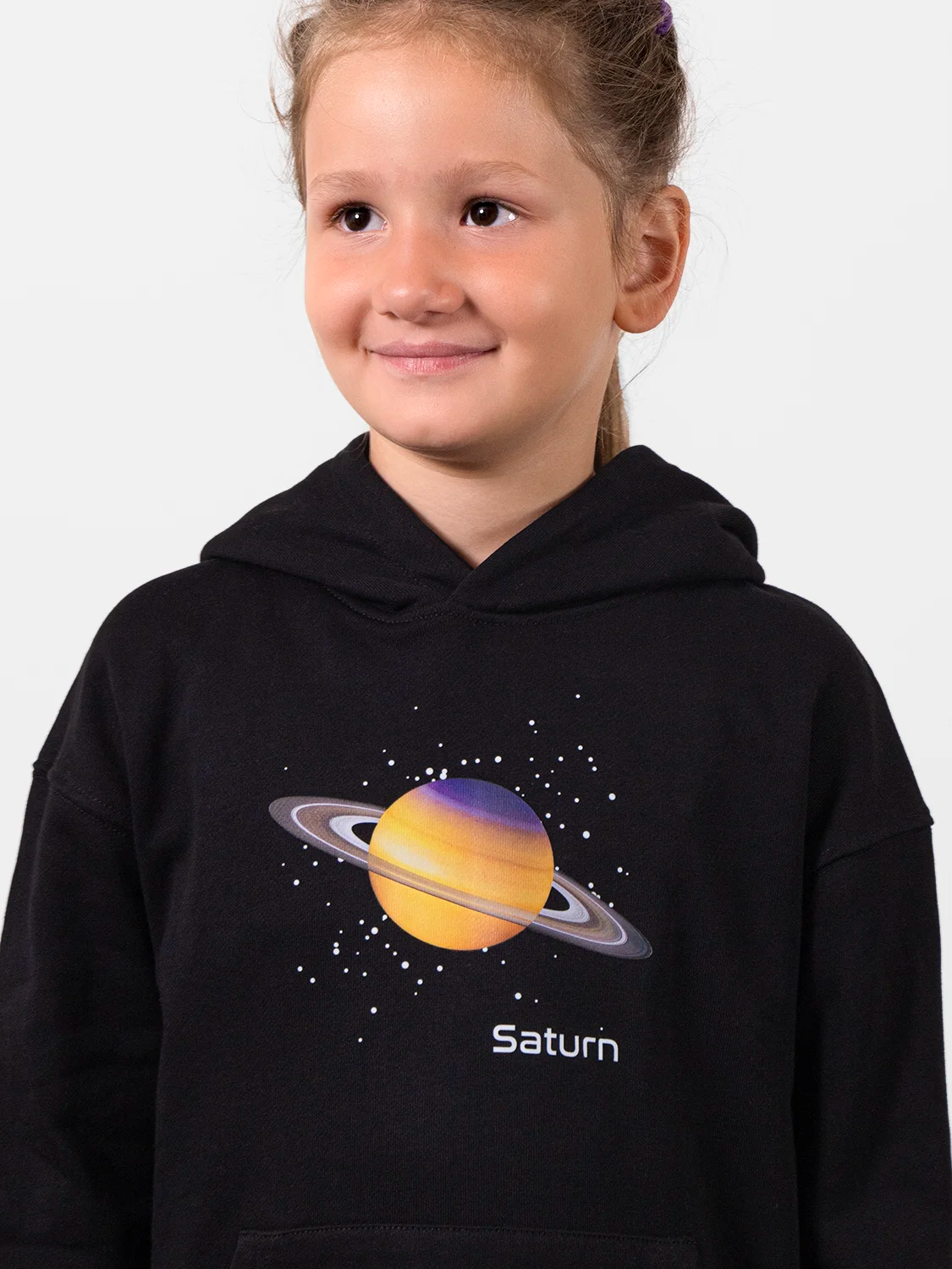 Saturn with Stars Perfect Black Hoodie