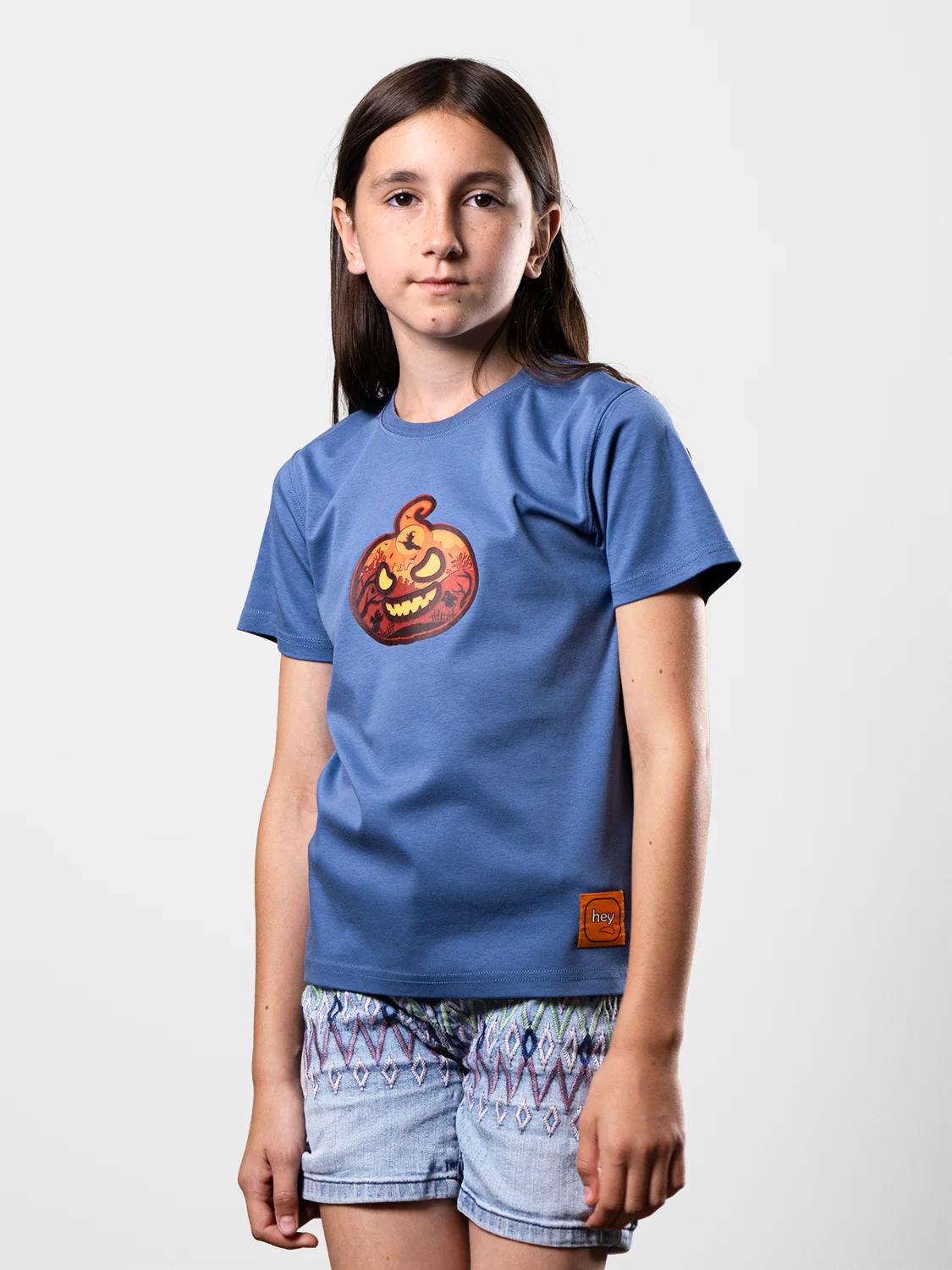 Spooky Pumpkin Lantern Blue Premium T-shirt