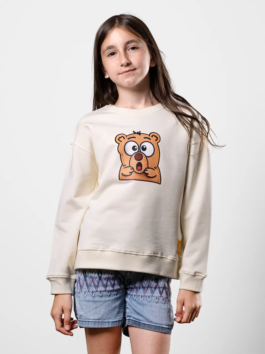 Surprised Bear Perfect Beige Sweatshirt