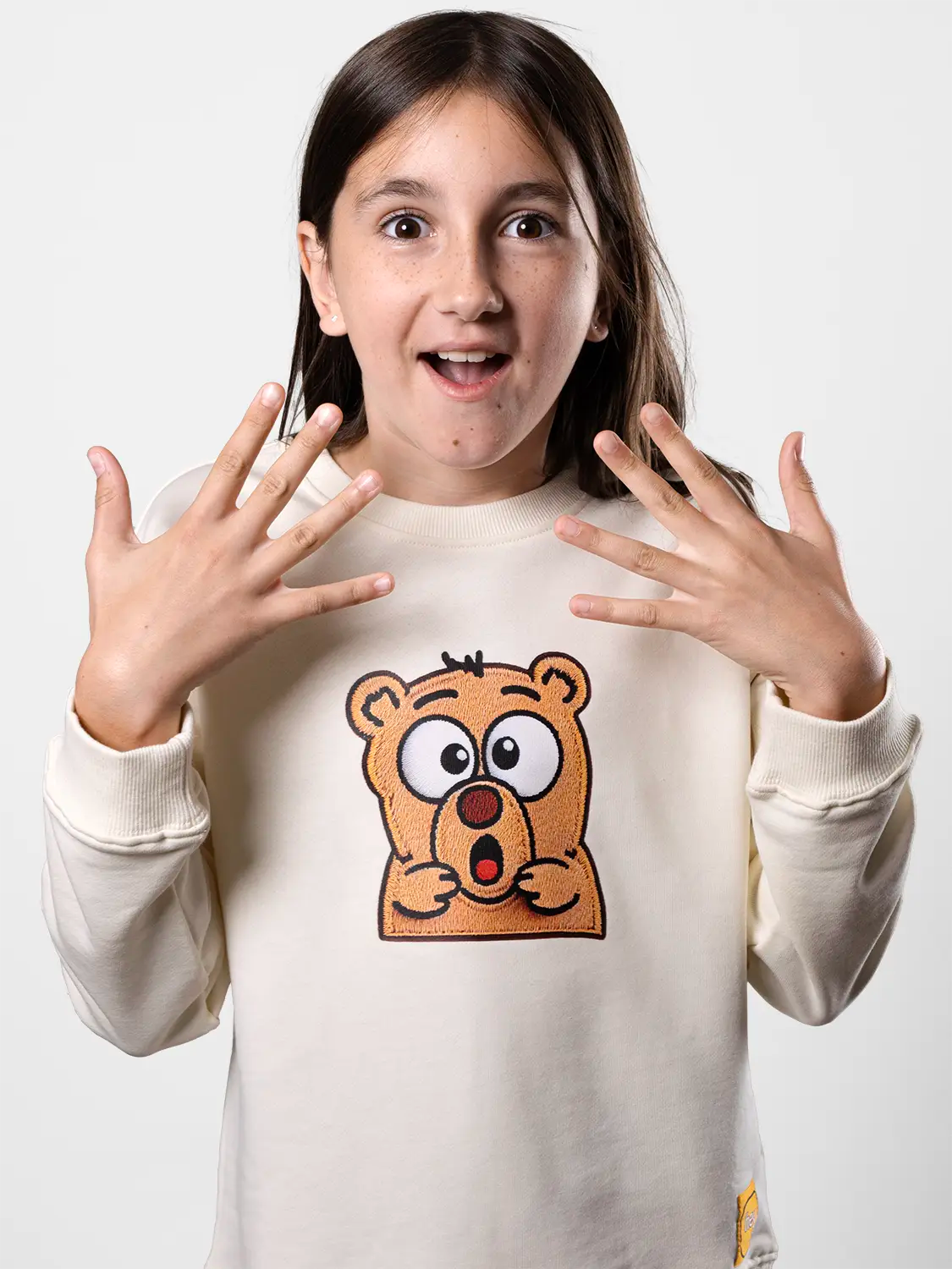 Surprised Bear Perfect Beige Sweatshirt