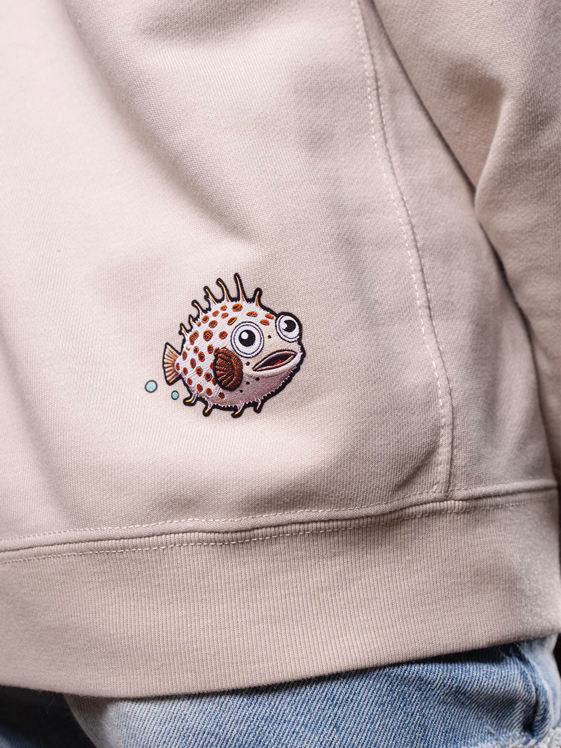 Fugu Fish Premium Gray Hoodie