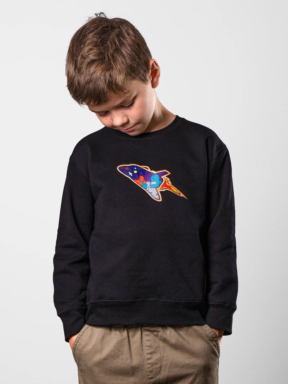 Space Shuttle Fine Black Sweatshirt