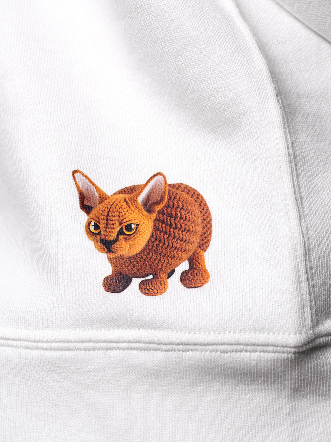 Abissinian Cat Fine White Sweatshirt