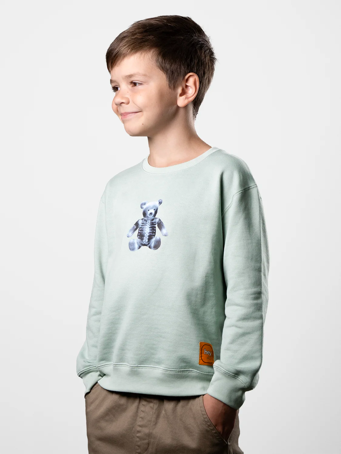 X-Ray Bear Fine Light Green Sweatshirt