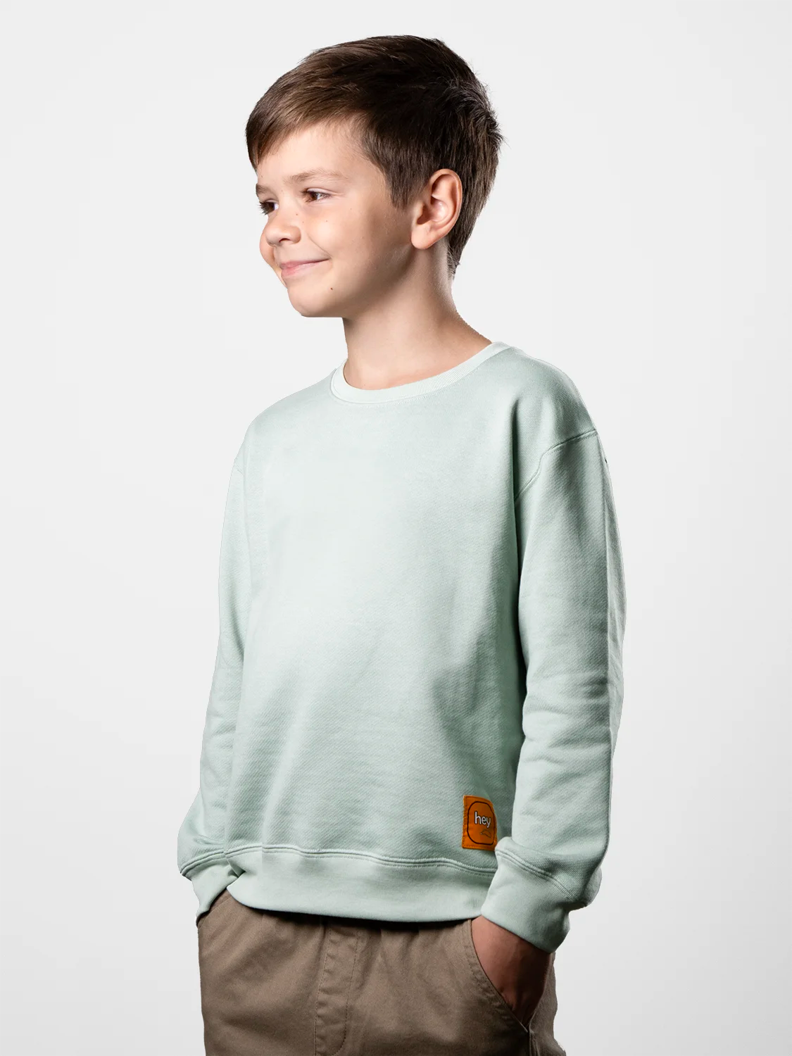 Fine Organic Cotton Sweatshirt Very Light Green
