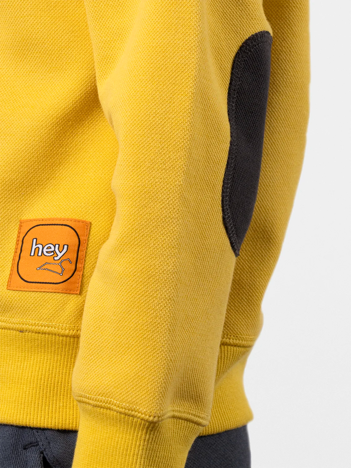 Sweatshirt With Contrasting Elbow Patch Yellow