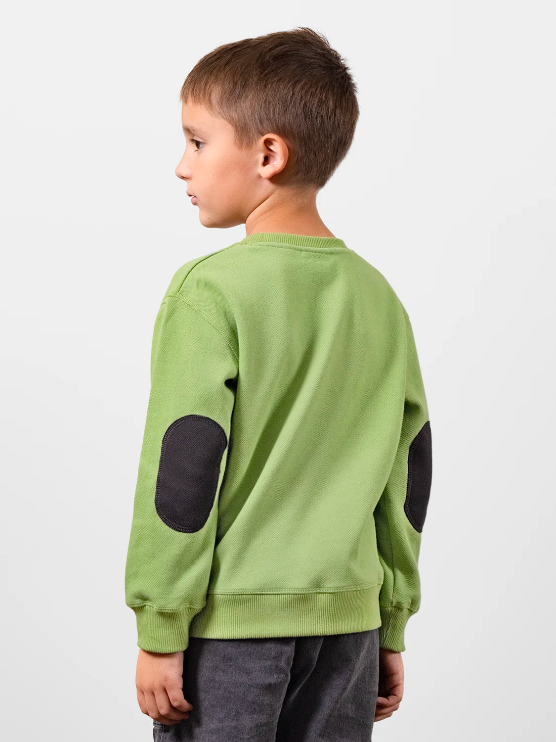 Sweatshirt With Contrasting Elbow Patch Green