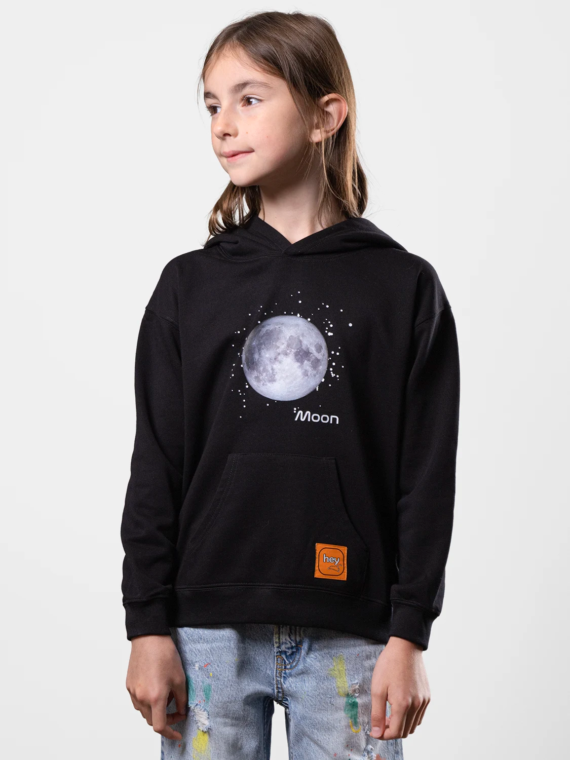 Space Moon Premium Black Hoodie