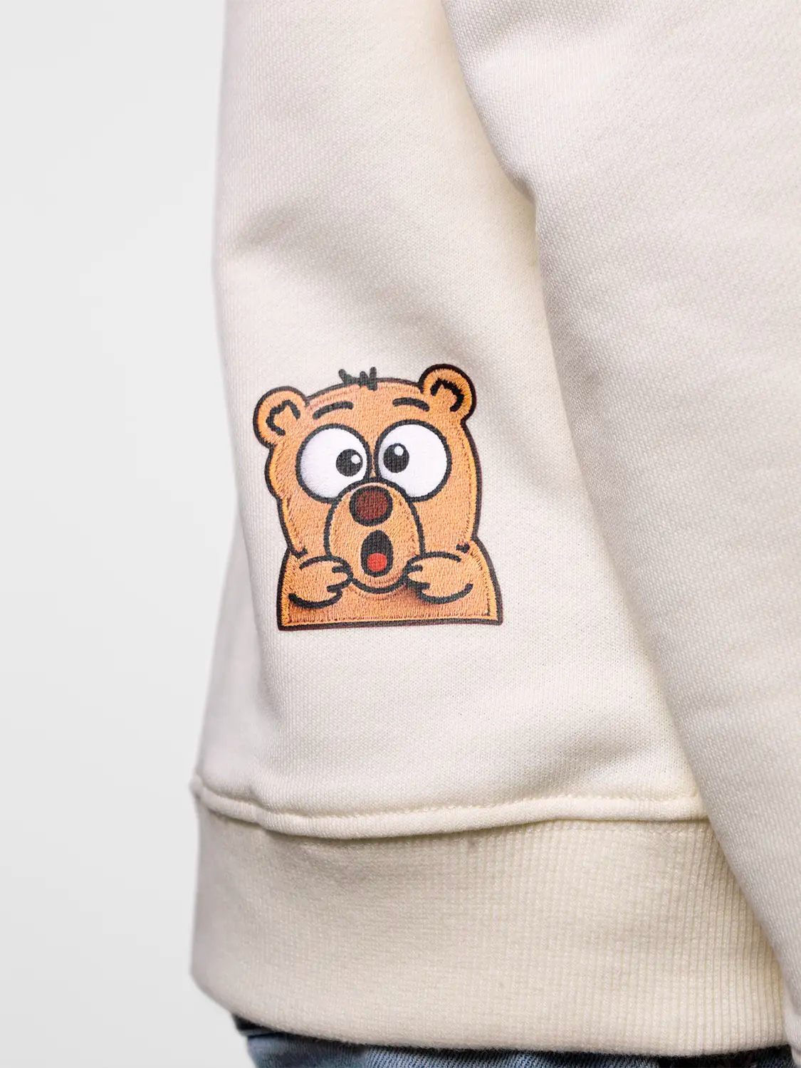Surprised Bear Perfect Beige Sweatshirt