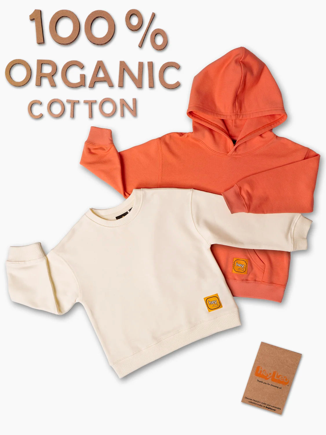 100% Organic Cotton 2-piece Outfit Set Orange/Light Beige