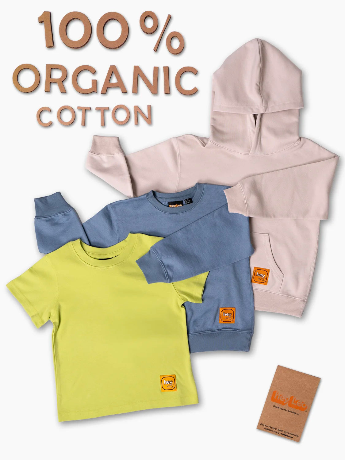 100% Organic Cotton 3-piece Outfit Set Light Gray/Multicolor
