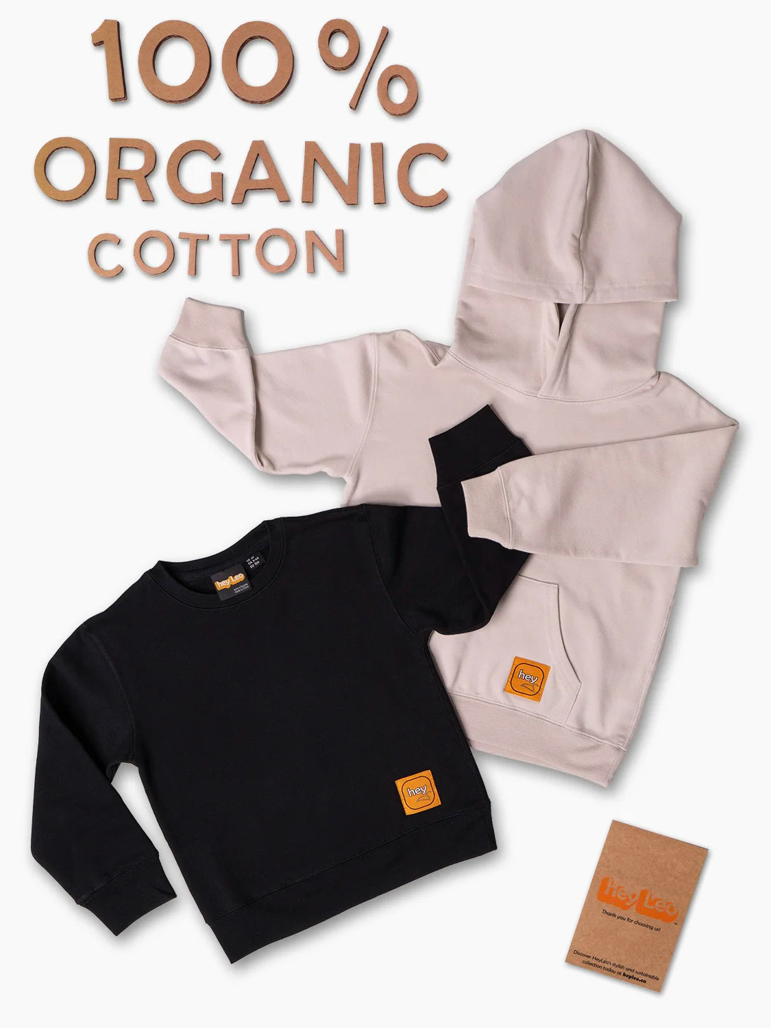 100% Organic Cotton 2-piece Outfit Set Light Gray/Black