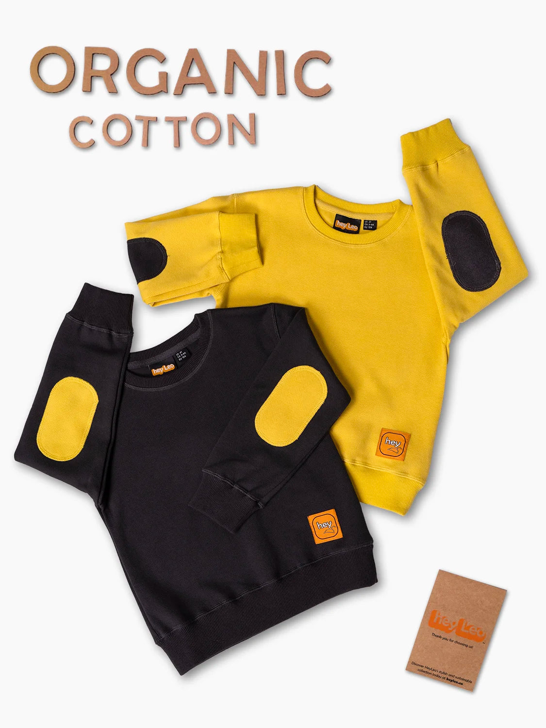 Organic Cotton 2-piece Set Colorlblock Sweatshirt Dark Gray/Yellow